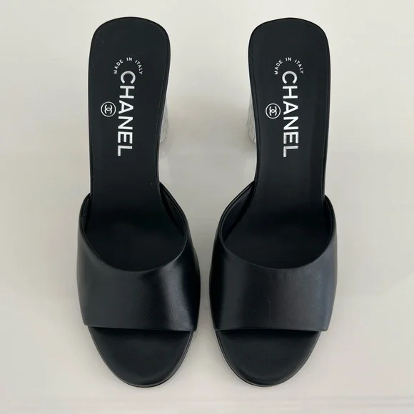 CHANEL | Shoes | Chanel 24c Black Cc Disco Ball Heel Sandals